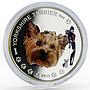 Benin 1000 francs Yorkshire Terrier Dog colored proof silver coin 2012