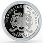 Benin 1000 francs Yorkshire Terrier Dog colored proof silver coin 2012