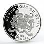 Benin 1000 francs Pomeranian Dog colored proof silver coin 2012