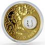 Niue 2 dollars Good Luck Horseshoe gilded proof silver coin 2013