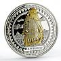 Pitcairn Island 2 dollars HMAV Bounty Ship Clipper gilded silver coin 2008