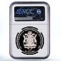 Antigua and Barbuda 30 $ Washington's Anniversary Yorktown PF 69 NGC silver 1982