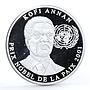 Congo 10 francs Kofi Annan Nobel Peace Prize proof silver coin 2001