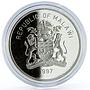 Malawi 5 kwacha African Wildlife Fauna Elephant proof silver coin 1997