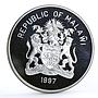 Malawi 5 kwacha African Wildlife Fauna Elephant proof silver coin 1997