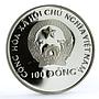 Vietnam 100 dong Historic Ship Large Dragon Ship silver coin 1988