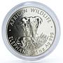 Zambia 5000 kwacha African Wildlife series Elephant silver coin 1999