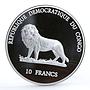 Congo 10 francs Seafaring Portuguese Ship Dio Cao Clipper proof silver coin 2000