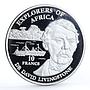 Congo 10 francs Explorer of Africa David Livingstone silver coin 1999