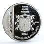 France 1 1/2 euro Porte-Avions Charles De Gaulle Ship proof silver coin 2004