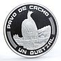 Guatemala 1 quetzal Ibero American series II Horned Guan proof silver coin 1994