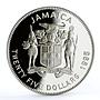 Jamaica 25 dollars Danish Nobleman Tycho Brahe proof silver coin 1995