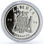 Zambia 500 kwacha Rights To Health Shaman proof silver coin 1994