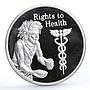 Zambia 500 kwacha Rights To Health Shaman proof silver coin 1994