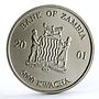 Zambia 5000 kwacha African Wildlife series Elephant silver coin 2001