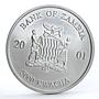 Zambia 5000 kwacha African Wildlife series Elephant silver coin 2001