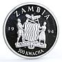 Zambia 500 kwacha Equality Man Woman proof silver coin 1994