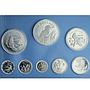 Belize set of 8 coins Belizian Birds Fauna silver coins 1983