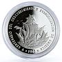 Dominican Republic 1 peso Discovery America Ship Clipper piedfort silver 1988