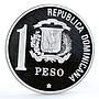 Dominican Republic 1 peso Discovery America Ship Clipper piedfort silver 1988