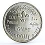 Egypt 100 pounds 100th Anniversary of Scout Movement silver coin 2014