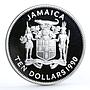 Jamaica 10 dollars The New World Columbus Ship coin 1990