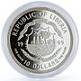 Liberia 10 dollars Transrapid-08 Train Ralways Railroad proof silver coin 1999