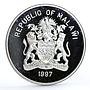 Malawi 5 kwacha African Wildlife Fauna Leopard Cat proof silver coin 1997