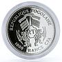 Togo 1000 francs Football World Cup in Brazil Statue of Jesus silver coin 2012