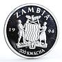 Zambia 500 kwacha Women's Rights proof silver coin 1994