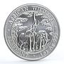 Zambia 5000 kwacha African Wildlife series Elephant silver coin 2003