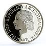 Argentina 1 peso First Lady Eva Duarte People Manifestation silver coin 2002