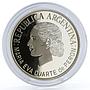 Argentina 1 peso First Lady Eva Duarte People Manifestation silver coin 2002