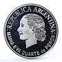 Argentina 1 peso First Lady Eva Duarte People Manifestation silver coin 2002