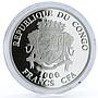 Congo 1000 francs Year of the Goat Lucky Goat colored silver coin 2015