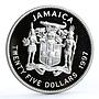 Jamaica 25 dollars Queen Elizabeth and Prince Philip Jubilee silver coin 1997