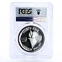 Minerva 35 dollars X#1 Fantasy Torch Helmeted Woman PR68 PCGS silver coin 1973