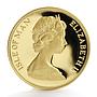 Islas of man 1 sovereign Mounted Soldier Queen Elizabeth II gold coin 1973