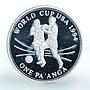 Tonga 1 pa anga World Cup USA soccer silver coin 1994