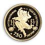 Mongolia 750 tugrik International Year of Child Dancing Children gold coin 1980