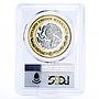 Mexico 100 pesos Heritage 1866 1 Peso Maximiliano PL70 PCGS bimetal coin 2012
