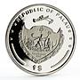 Palau 1 dollar Marine Life Protection Orange Triggerfish colored CuNi coin 2009