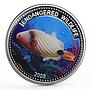 Palau 1 dollar Marine Life Protection Orange Triggerfish colored CuNi coin 2009