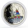 Solomon Islands 1 dollar Sydney Olympic Games Sailing colored CuNi coin 2000