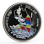 Solomon Islands 1 dollar Sydney Olympic Games Sailing colored CuNi coin 2000