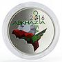 Abkhazia 10 apsars ConIFA Football Cup Ball and Bird colored silver coin 2016