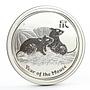 Australia 50 cents Lunar Calendar series II Year of the Mouse silver coin 2008