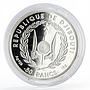 Djibouti 50 francs Tour de France Cycling White Jersey colored silver coin 2018