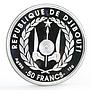 Djibouti 50 francs Tour de France Cycling Green Jersey colored silver coin 2018