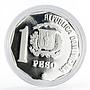 Dominican Republic 1 peso Discovery of America Ship piedfort silver coin 1989